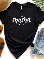 Women's T-shirt Short Sleeve T-shirts Printing Casual Mama Letter main image 6