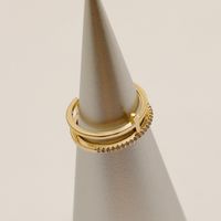 Fashion Geometric Alloy Copper Plating Rhinestones 14k Gold Plated Women's Open Ring main image 4
