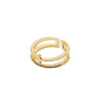 Fashion Geometric Alloy Copper Plating Rhinestones 14k Gold Plated Women's Open Ring main image 5