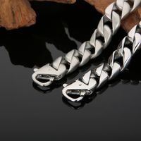 1 Piece Simple Style Solid Color Titanium Steel Men's Bracelets main image 6