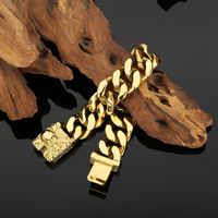 1 Piece Hip-hop Solid Color Skull Titanium Steel Plating 18k Gold Plated Men's Bracelets main image 5