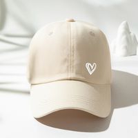 Unisex Simple Style Heart Shape Printing Curved Eaves Baseball Cap main image 5