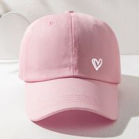 Unisex Simple Style Heart Shape Printing Curved Eaves Baseball Cap main image 3