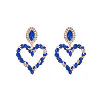1 Pair Shiny Heart Shape Alloy Plating Inlay Rhinestones Glass Gold Plated Women's Drop Earrings sku image 7