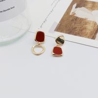 1 Pair Fashion Asymmetrical Alloy 18k Gold Plated Women's Drop Earrings main image 6