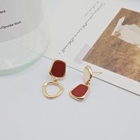 1 Pair Fashion Asymmetrical Alloy 18k Gold Plated Women's Drop Earrings main image 5