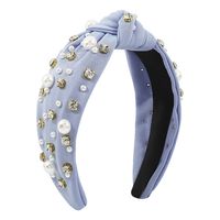 Retro Einfarbig Knoten Tuch Inlay Künstliche Strasssteine Künstliche Perlen Haarband 1 Stück sku image 1
