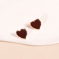 Wholesale Jewelry 1 Pair Simple Style Heart Shape Alloy Ear Studs sku image 2