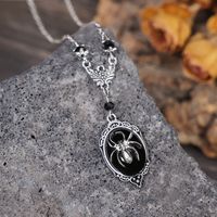 Cool Style Spider Bat Skull Alloy Inlay Artificial Gemstones Halloween Women's Rings Earrings Necklace main image 3