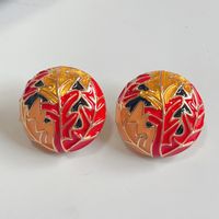 Großhandel Schmuck 1 Paar Retro Runden Stern Blume Legierung Zirkon Ohrstecker sku image 4