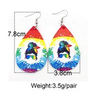 Casual Rainbow Water Droplets Heart Shape Wood Women's Drop Earrings main image 4