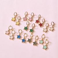 Wholesale Jewelry 1 Pair Cute Pentagram Alloy Acrylic Drop Earrings main image 1