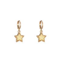 Wholesale Jewelry 1 Pair Cute Pentagram Alloy Acrylic Drop Earrings sku image 2