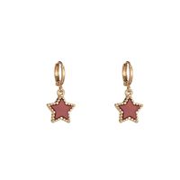 Wholesale Jewelry 1 Pair Cute Pentagram Alloy Acrylic Drop Earrings sku image 3