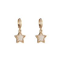 Wholesale Jewelry 1 Pair Cute Pentagram Alloy Acrylic Drop Earrings sku image 1