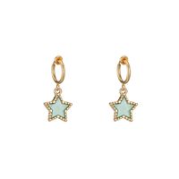 Wholesale Jewelry 1 Pair Cute Pentagram Alloy Acrylic Drop Earrings sku image 6