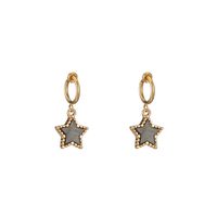 Wholesale Jewelry 1 Pair Cute Pentagram Alloy Acrylic Drop Earrings sku image 7