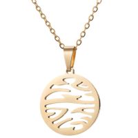 201 Stainless Steel 18K Gold Plated Simple Style Plating Moon Flower Necklace sku image 3