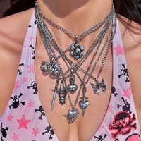 Punk Skull Stainless Steel Alloy Plating Pendant Necklace main image 1