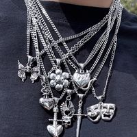 Punk Skull Stainless Steel Alloy Plating Pendant Necklace main image 5