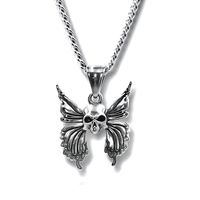 Punk Skull Stainless Steel Alloy Plating Pendant Necklace sku image 4