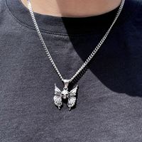 Punk Skull Stainless Steel Alloy Plating Pendant Necklace main image 2