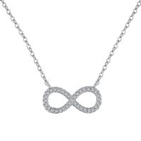 1 Piece Simple Style Infinity Flower Sterling Silver Plating Hollow Out Inlay Pearl Zircon Necklace sku image 3