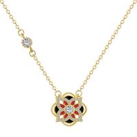 1 Piece Simple Style Infinity Flower Sterling Silver Plating Hollow Out Inlay Pearl Zircon Necklace sku image 8