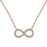 1 Piece Simple Style Infinity Flower Sterling Silver Plating Hollow Out Inlay Pearl Zircon Necklace sku image 4