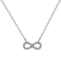 1 Piece Simple Style Infinity Flower Sterling Silver Plating Hollow Out Inlay Pearl Zircon Necklace sku image 1