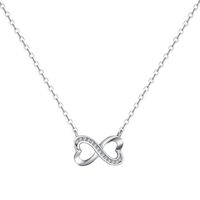 1 Piece Simple Style Infinity Flower Sterling Silver Plating Hollow Out Inlay Pearl Zircon Necklace sku image 2