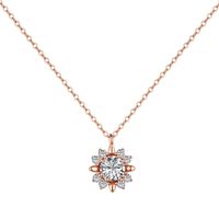1 Piece Simple Style Infinity Flower Sterling Silver Plating Hollow Out Inlay Pearl Zircon Necklace sku image 6
