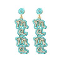 Wholesale Jewelry 1 Pair Mama Letter Alloy Rhinestones Drop Earrings main image 4