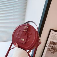 Women's Pu Leather Solid Color Streetwear Round Zipper Shoulder Bag Circle Bag Crossbody Bag sku image 3