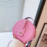 Women's Pu Leather Solid Color Streetwear Round Zipper Shoulder Bag Circle Bag Crossbody Bag sku image 4
