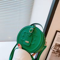 Women's Pu Leather Solid Color Streetwear Round Zipper Shoulder Bag Circle Bag Crossbody Bag sku image 5