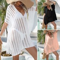 Femmes Sexy Couleur Unie Évider Cover Ups main image 1