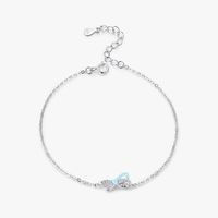 Simple Style Bow Knot Sterling Silver Epoxy Inlay Zircon Bracelets main image 4