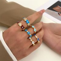 Vintage Style Simple Style Eye Copper Plating Inlay Zircon 14k Gold Plated Open Ring main image 5