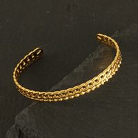 Ins Style Cross Snake Stainless Steel Plating 18k Gold Plated Bangle main image 3