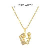 Mama Human Letter Heart Shape Copper Inlay Rhinestones Zircon Gold Plated Silver Plated Necklace main image 4