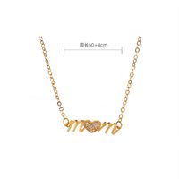 Mama Human Letter Heart Shape Copper Inlay Rhinestones Zircon Gold Plated Silver Plated Necklace main image 5
