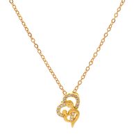 Mama Human Letter Heart Shape Copper Inlay Rhinestones Zircon Gold Plated Silver Plated Necklace sku image 6