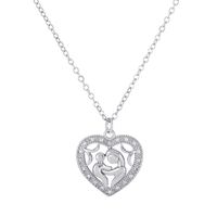 Mama Human Letter Heart Shape Copper Inlay Rhinestones Zircon Gold Plated Silver Plated Necklace sku image 10