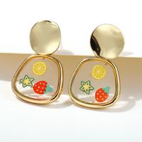 Creative Retro Fruit Geometric Earrings sku image 3