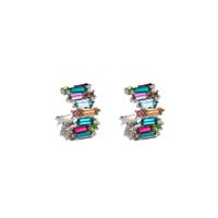 1 Pair Shiny C Shape Inlay Alloy Rhinestones Glass Gold Plated Silver Plated Ear Studs main image 2