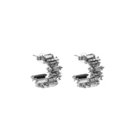 1 Pair Shiny C Shape Inlay Alloy Rhinestones Glass Gold Plated Silver Plated Ear Studs sku image 2