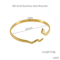 Ins Style Cross Snake Stainless Steel Plating 18k Gold Plated Bangle sku image 1