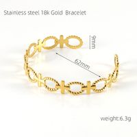 Ins Style Cross Snake Stainless Steel Plating 18k Gold Plated Bangle sku image 5