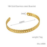 Ins Style Cross Snake Stainless Steel Plating 18k Gold Plated Bangle sku image 6